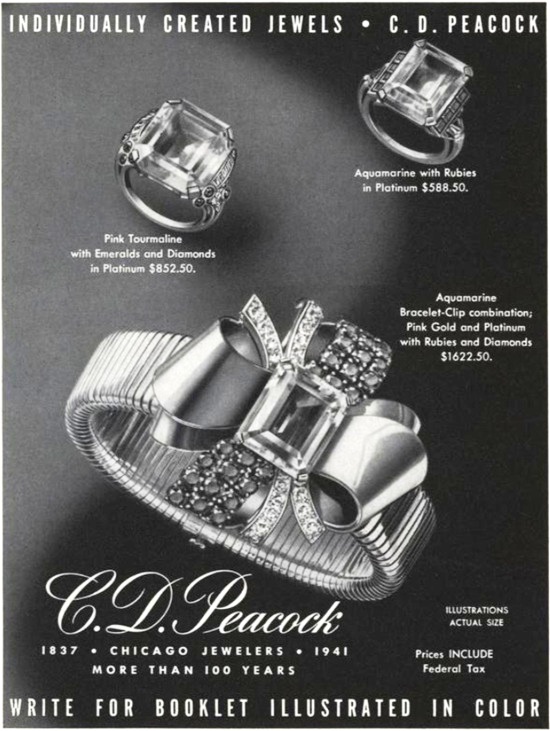 C.D. Peacock Vogue December 1941 ad