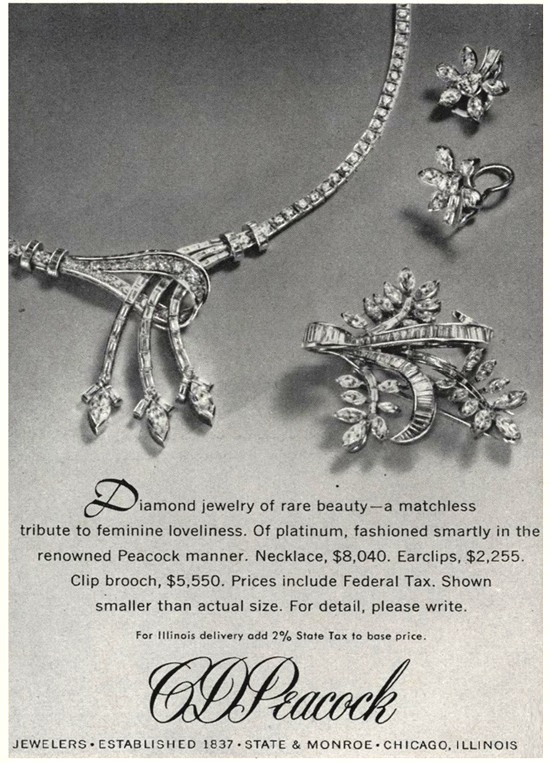 C.D. Peacock, Vogue December 1953 ad