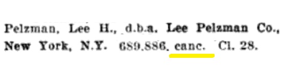 Cancelled in 1966 Lee Pelzman Co
