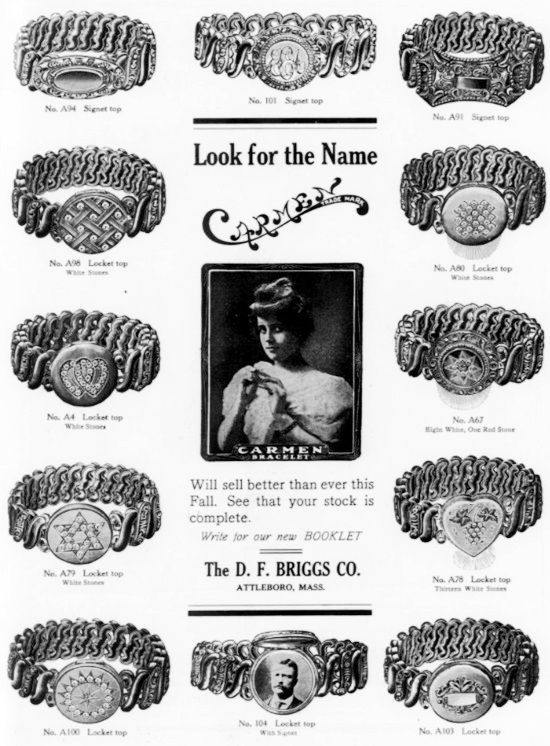 Carmen bracelets, October 1910 ad
