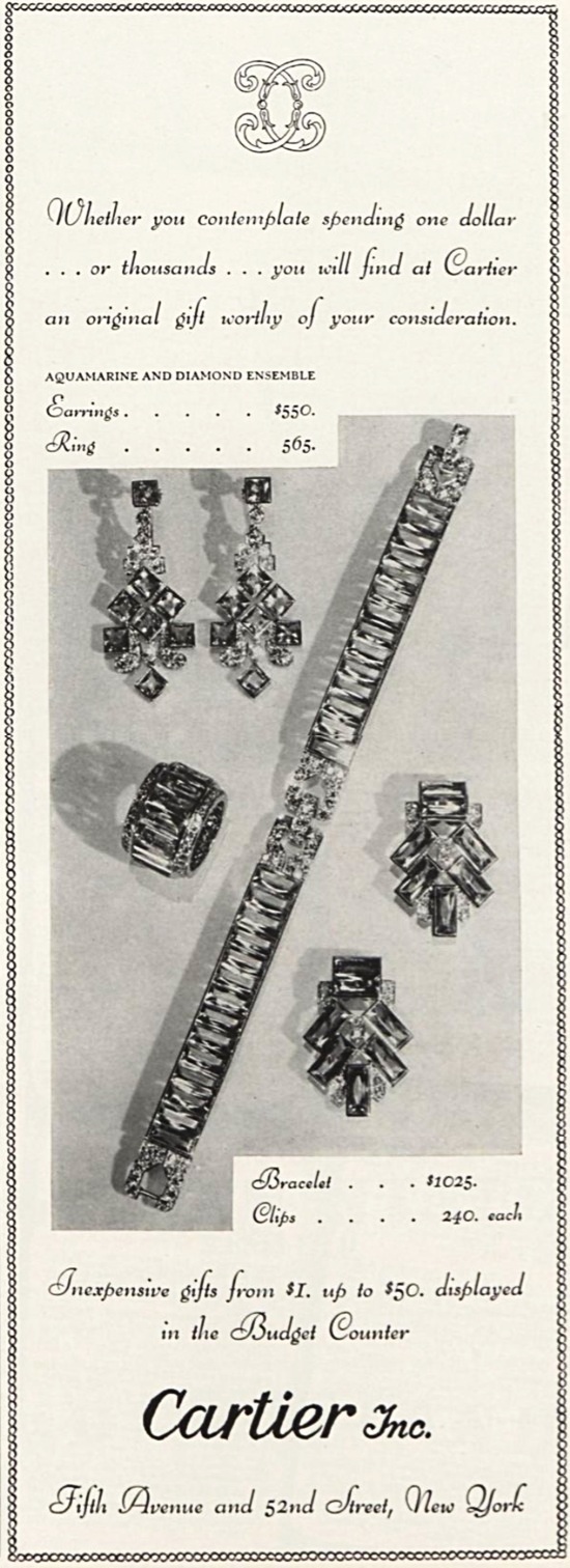 Cartier Vogue December 1935 ad