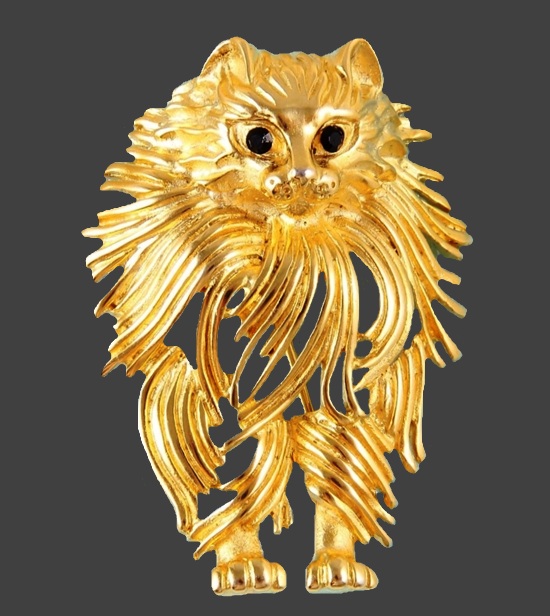 Cat gold tone pin
