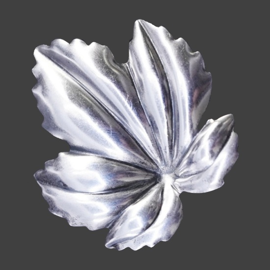 Chestnut leaf sterling silver brooch