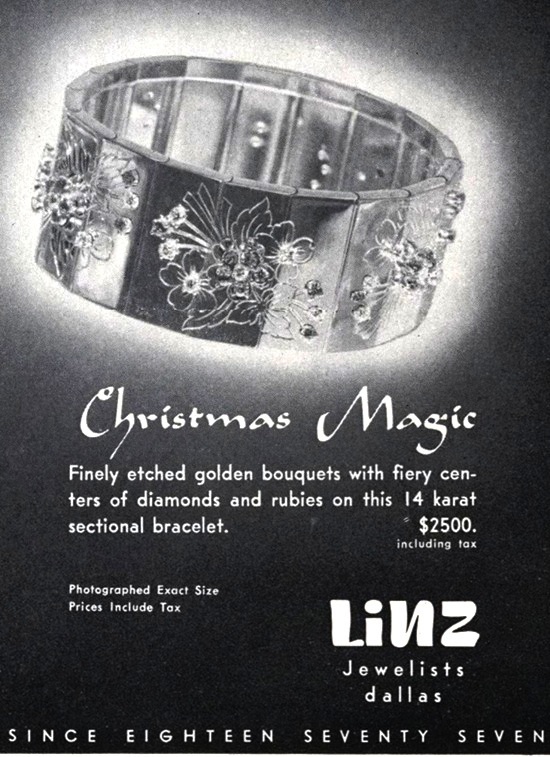 Christmas Magic, diamond and ruby bracelet, Vogue November 1948 ad