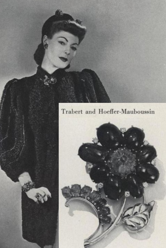 Close-up, brooch, Vogue December 1940 ad
