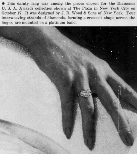 Dainty ring chosen for award, 1956