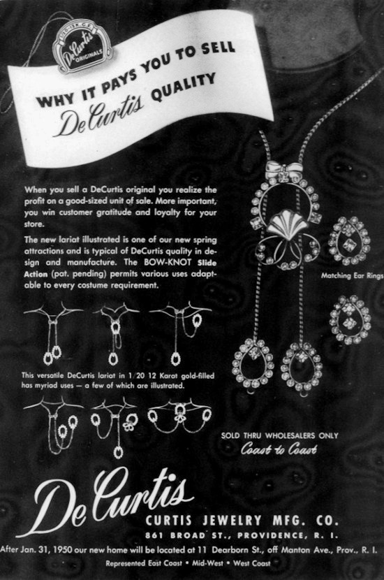Curtis Jewelry Manufacturing Company History (1949 - 1972)