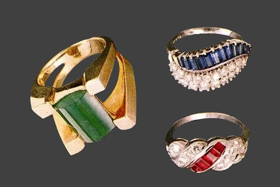 Delmas Precious stones gold wedding or engagement rings