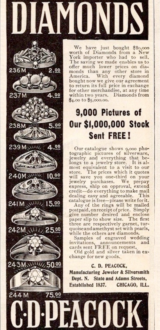 Diamond Jewelry, vintage catalog ad