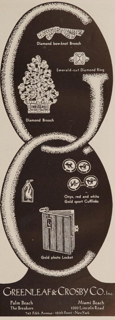 Diamond jewelry by Greenleaf and Crosby March 1934 ad