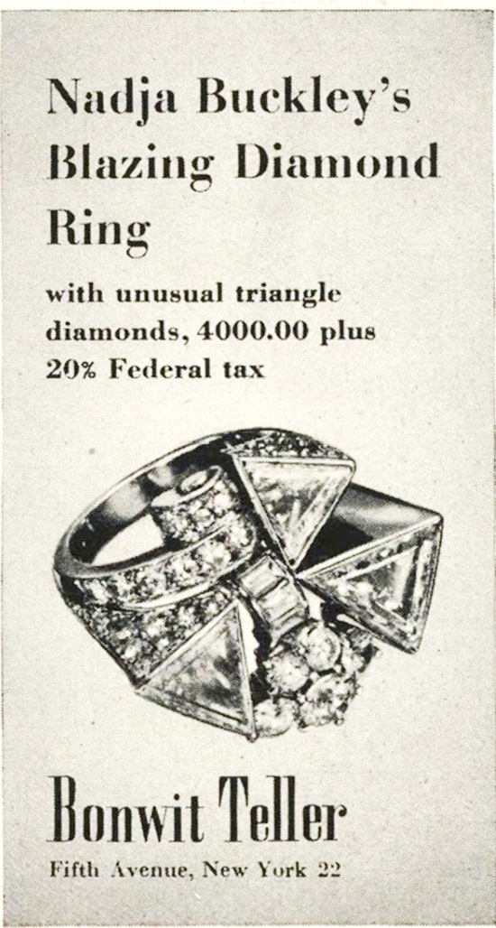 Diamond ring, Vogue March 1945 ad