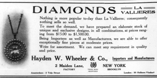 Diamonds. August 1909 ad