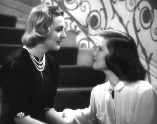 Doris Nolin and Katharine Hepburn wearing Paul Flato jewelry, 'Holiday' 1938 film
