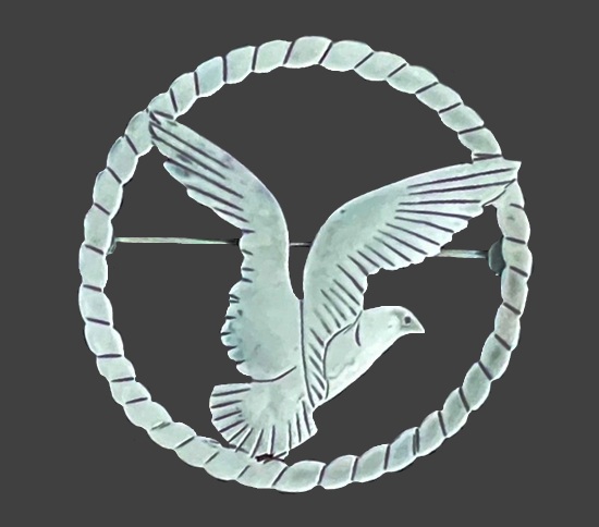 Eagle sterling silver brooch pin made by Gladys Panis