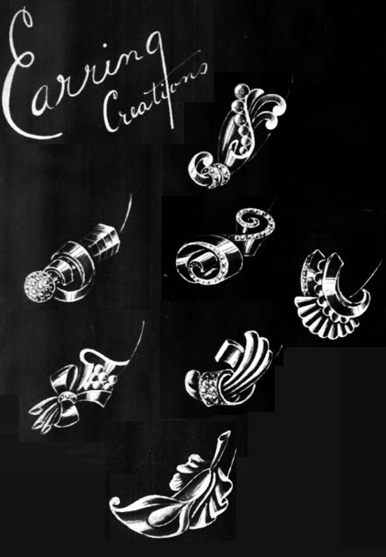 Earring Creations, JCK February 1942 ad