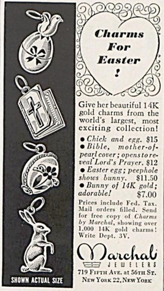 Easter charms, March 1954 Vogue ad