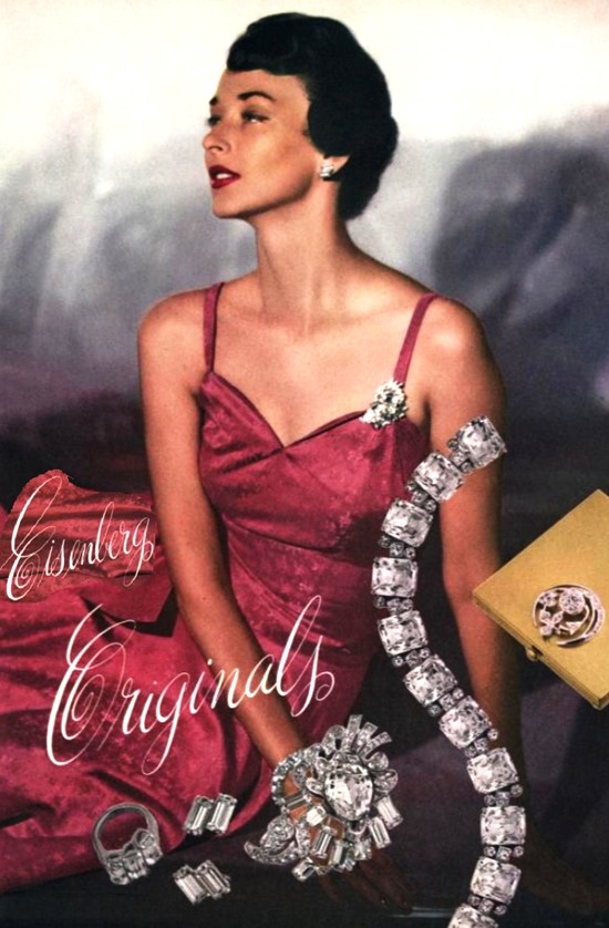 Eisenberg Vogue Rhinestone Jewelry November 1947 ad