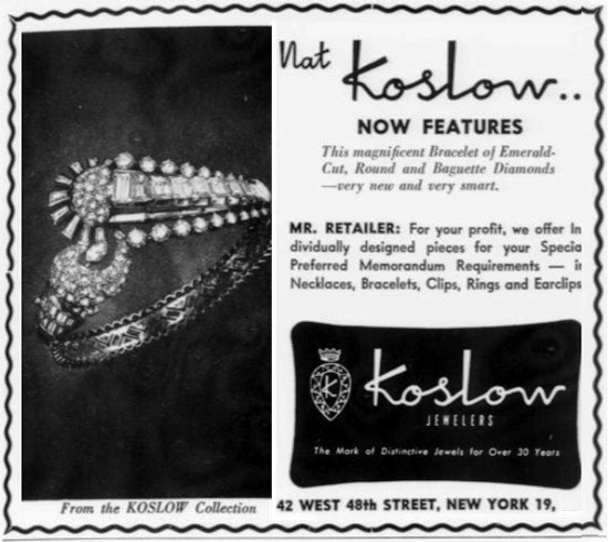 Emerald and diamond bracelet, February 1950