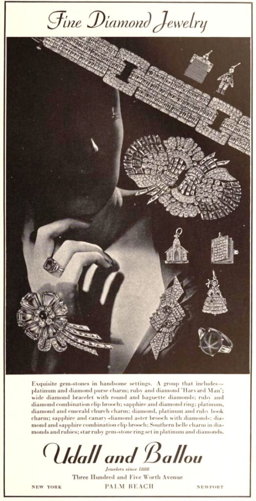 Exquisite diamond jewelry, February 1940 ad