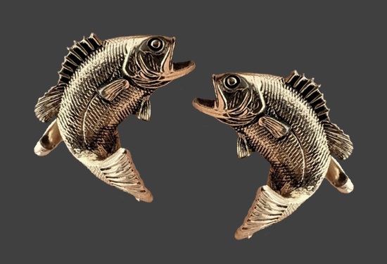Fish gold plated cufflinks