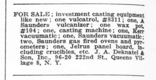 For sale, June 1951