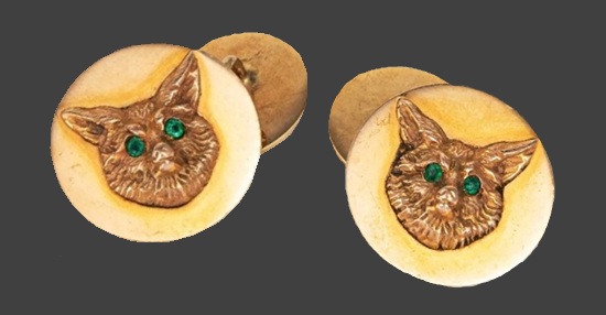 Fox 14 K gold cufflinks
