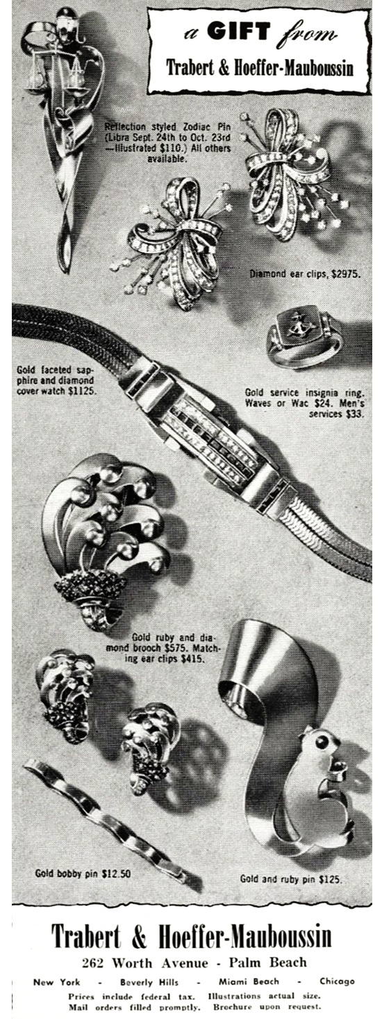 From Reflection jewelry line, Palm Beach Life, March 1945 ad