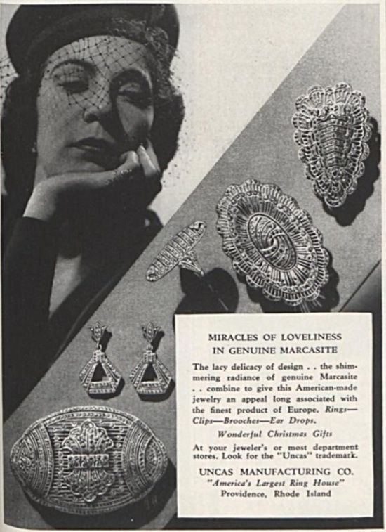 Genuine marcasite jewelry, December 1937
