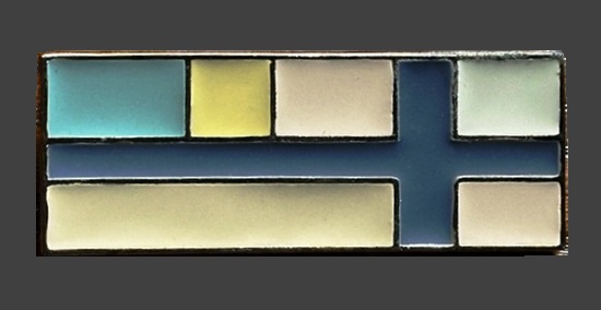 Geometric design multicolor pastel enamel bar brooch
