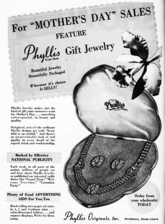 Gift Jewelry for Mother's Day, April 1951 ad