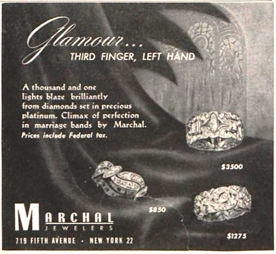 Glamour rings Vogue May 1946 ad