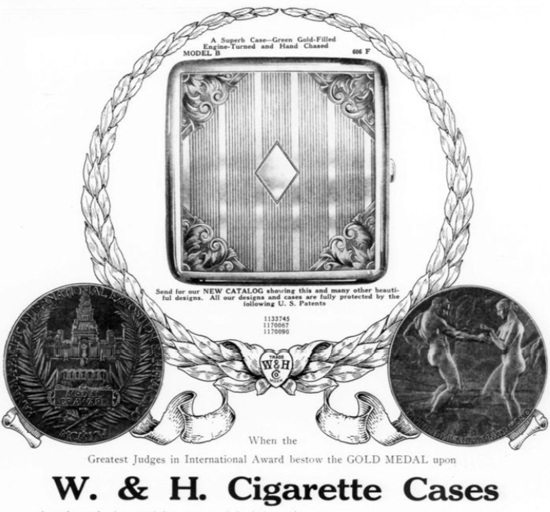 Gold filled cigarette cases, November 1916