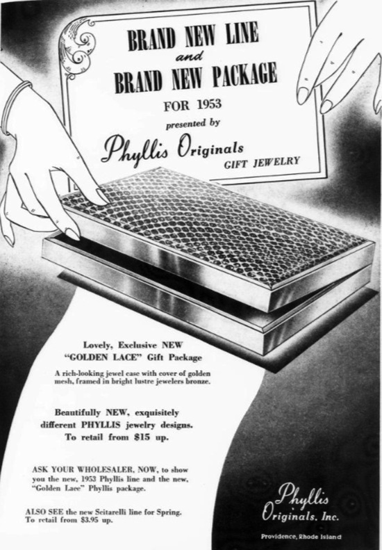 'Golden Lace' gift package, January 1953 ad