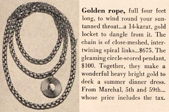 Golden rope Vogue May 1946 ad