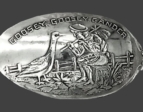 Goosey sterling silver baby spoon