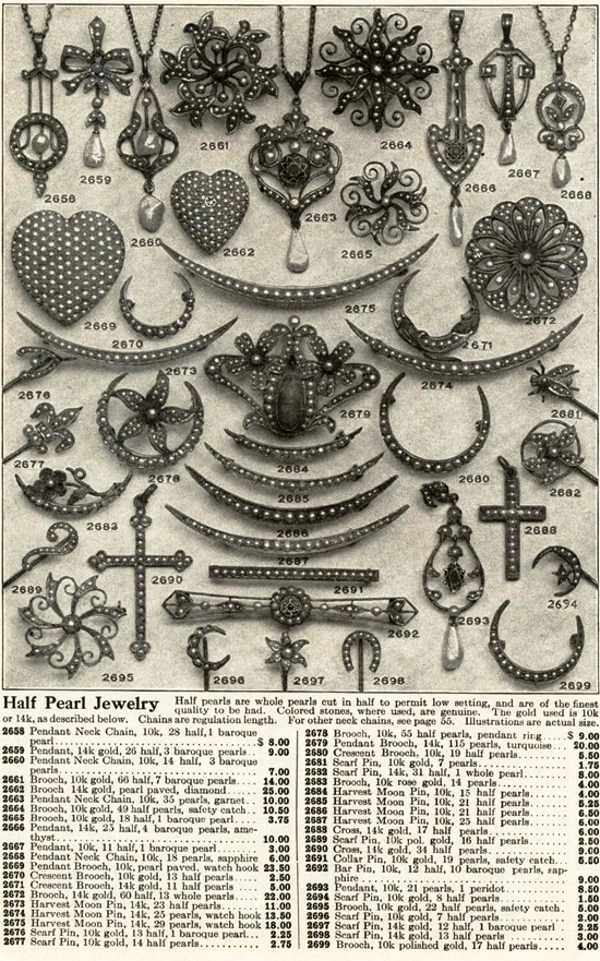 Half Pearl Jewelry, 1913 catalogue