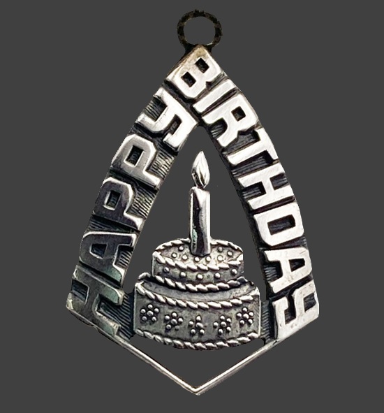 Happy Birthday sterling silver charm
