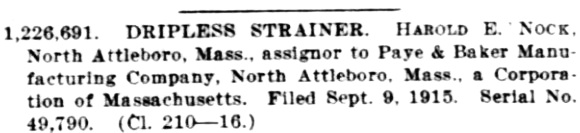 Harold E. Nock, assignor to Paye & Baker Manufacturing Company, 1915