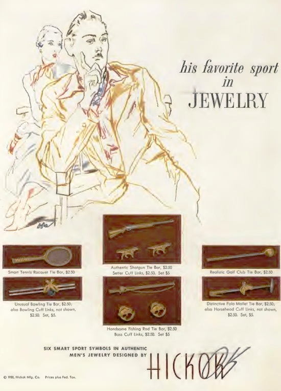 His favorite sport in jewelry, Vogue 1950 ad