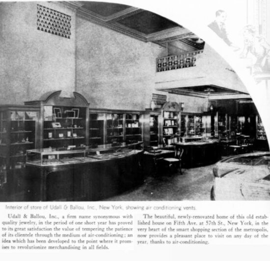 Interior of store of Udall & Ballou, Inc., New York, showing air conditioning vents. June 1936
