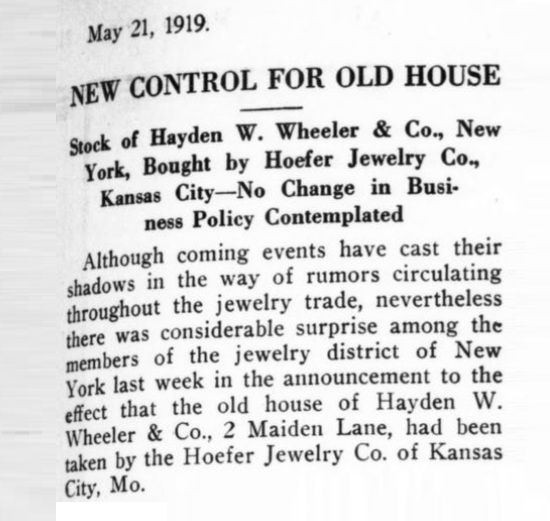Jewelers' Circular 1919 note
