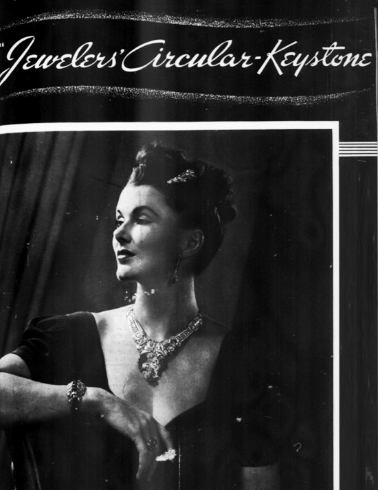 Jeweler's Circular November 1939 cover - a jewel symphony in diamonds and sapphires
