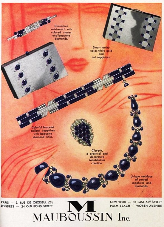 Jewelry by Mauboussin Vogue December 1930 ad
