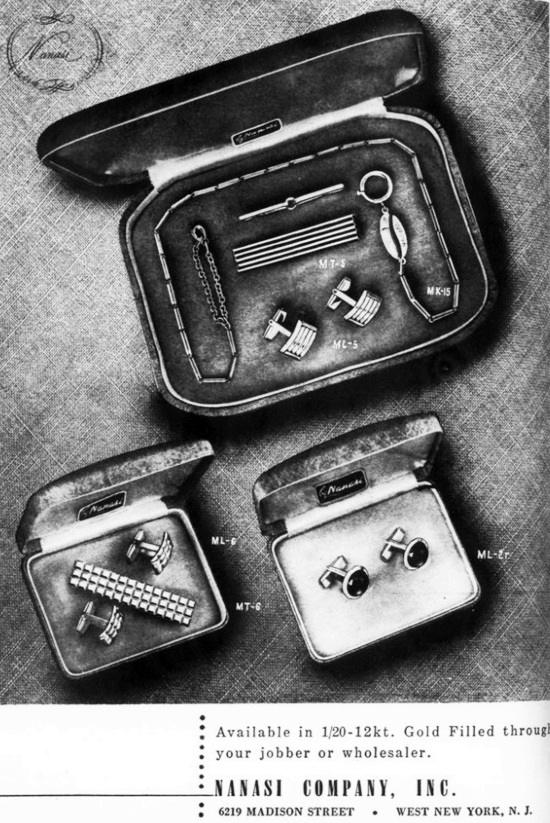 Jewelry sets for men, June 1948 ad