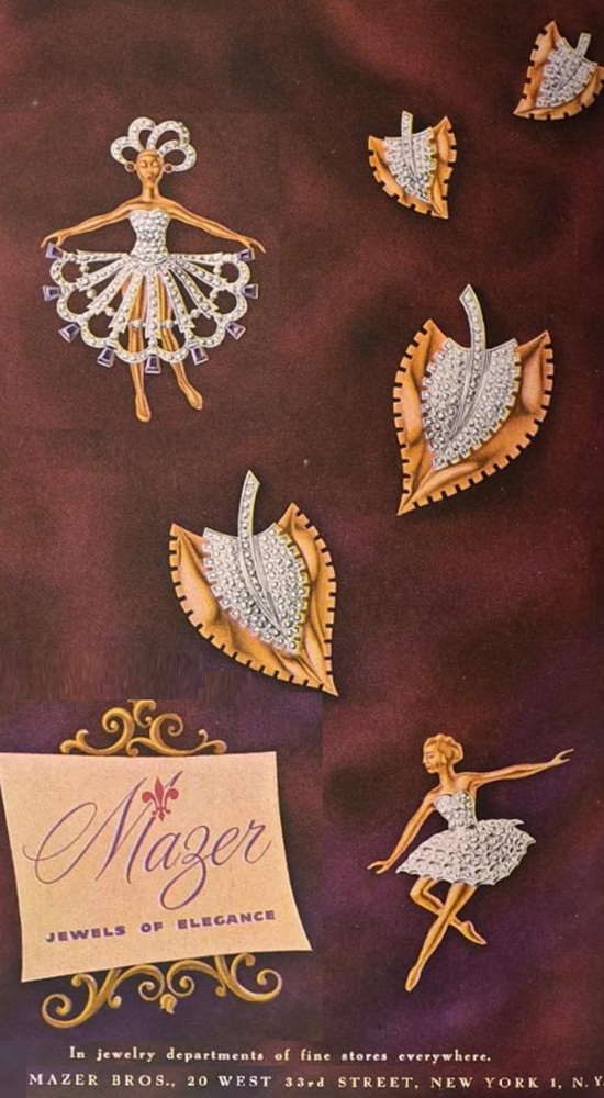 Jewels of elegance, Harper's Bazaar March 1947 ad