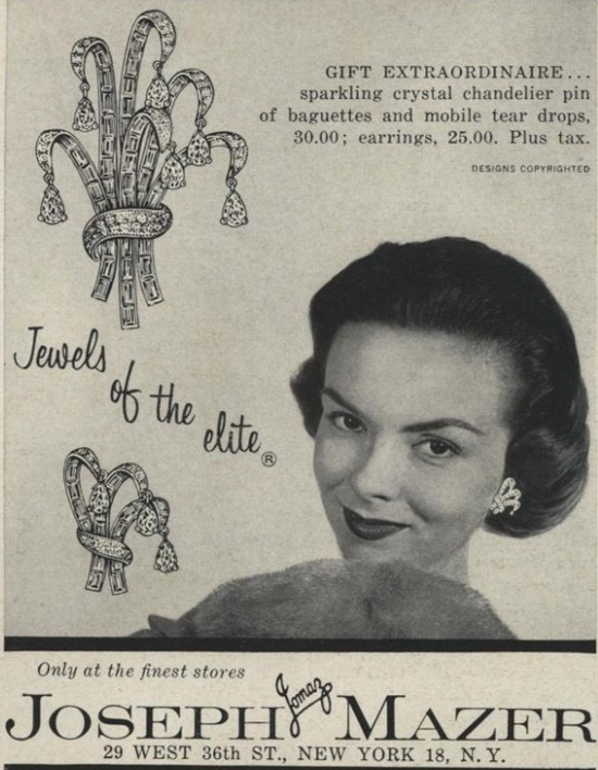 Jewels of the elite, Vogue November 1957 ad