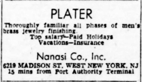 Job advertisement. The New York Times, May 18, 1953