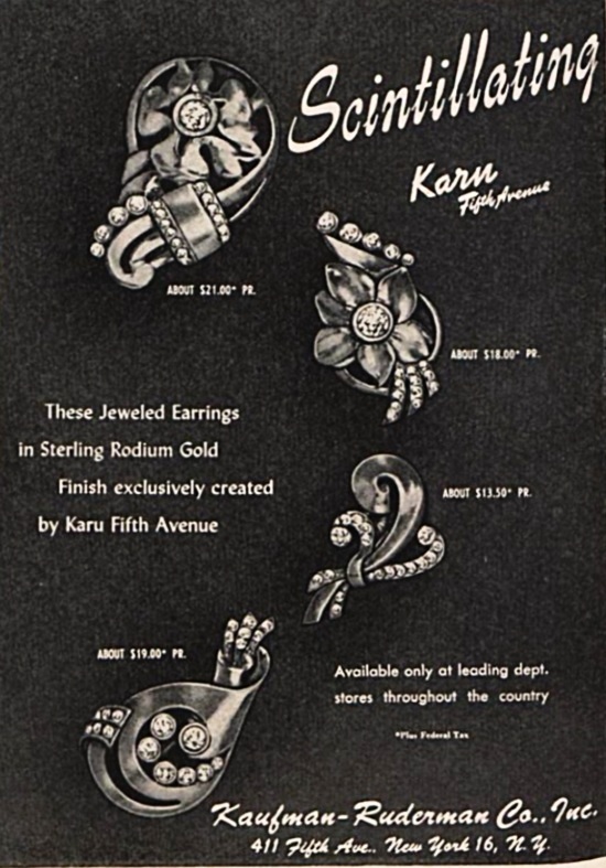 Karu Scintillating Vogue April 1946 ad