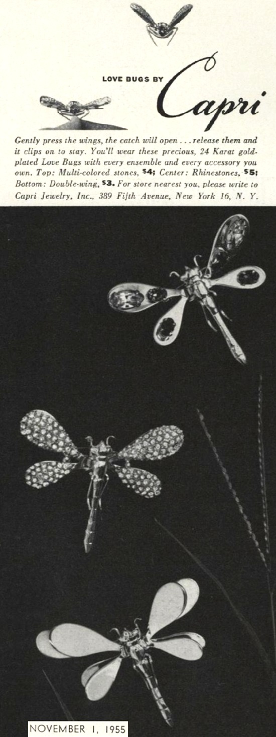 Love Bugs by Capri, Vogue November 1955 ad