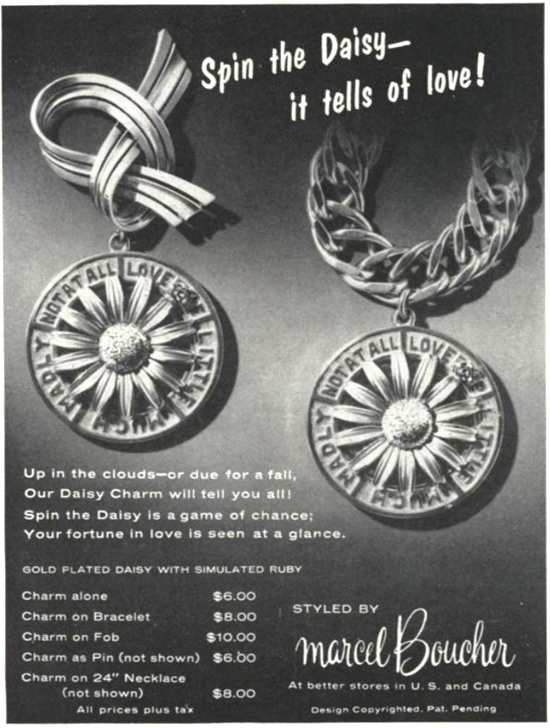 Marcel Boucher Spin the Daisy - it tells love, Vogue March 1958 ad